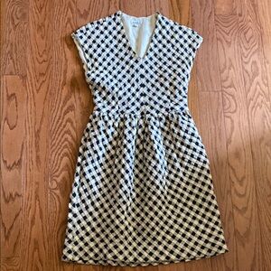 Steven Alan Navy and White Checkered Dress